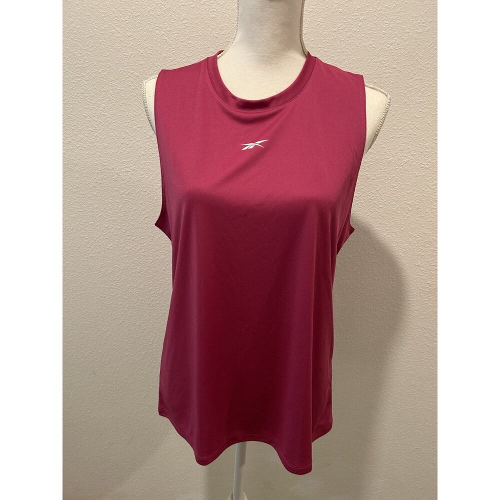 Reebok Womens Active Identity Performance Logo Tech Tank Training Top Proud Pink